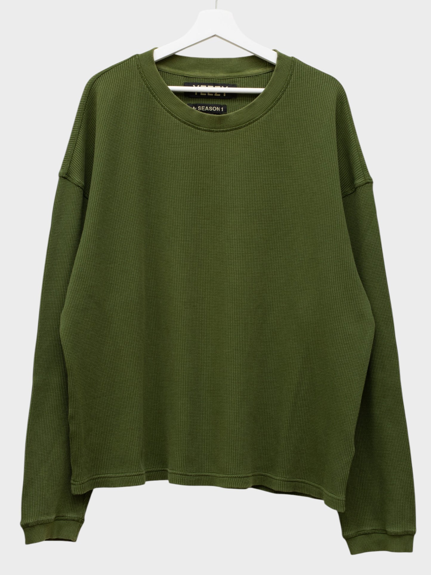 YEEZY Season 1 (2015) - thermal waffle knit long sleeve (Rifle Green) - size S