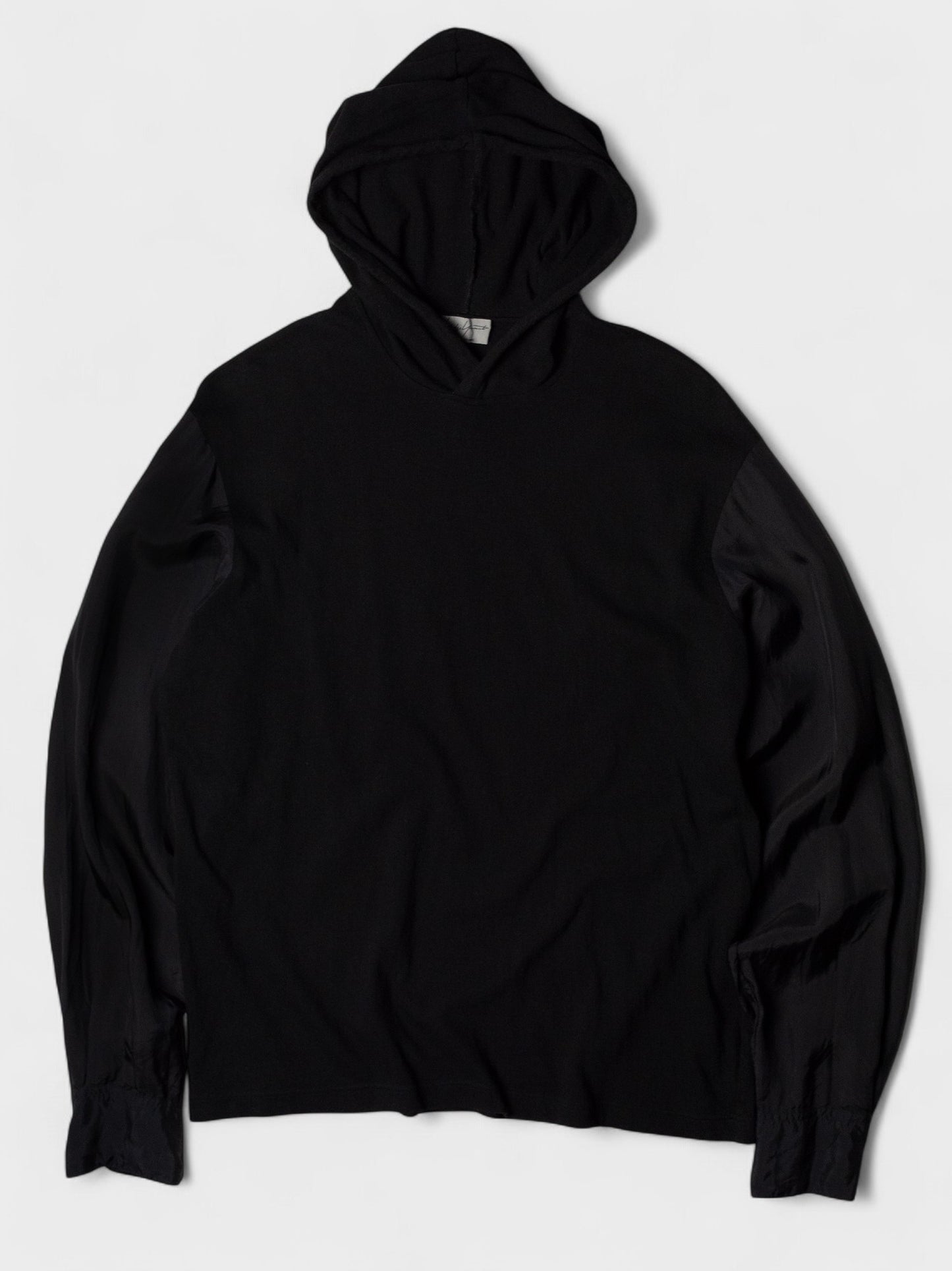 Yohji Yamamoto Pour Homme - S/S 2010 - cotton lightweight hoodie with cupro sleeves - size 3
