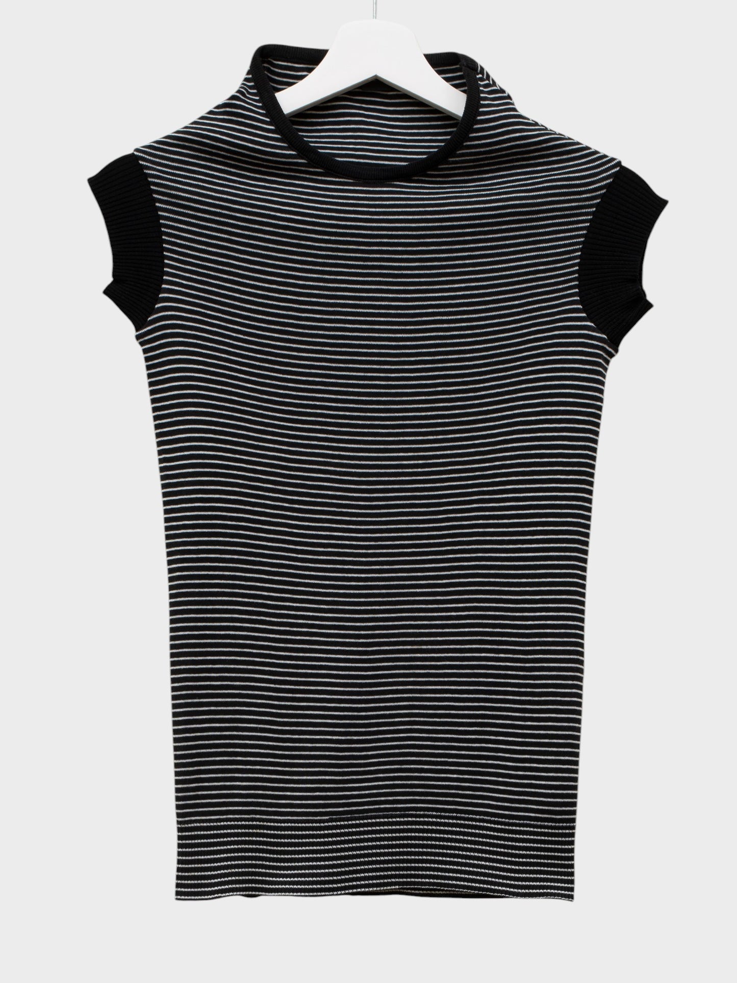 Y's - S/S 2007 - striped mock neck sleeveless top - size 2