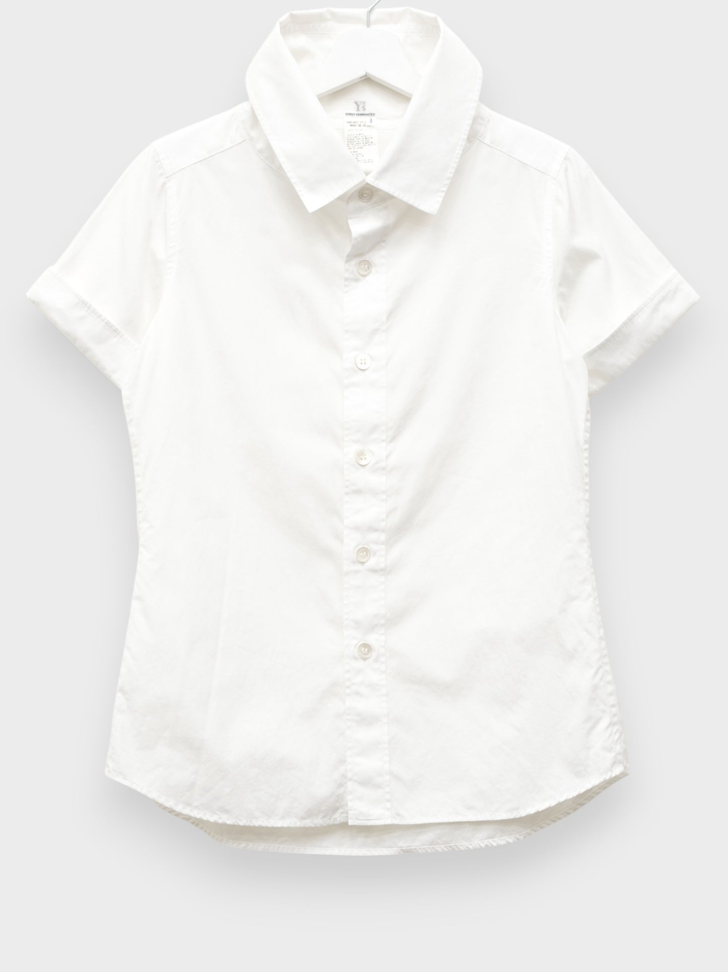 Y's by Yohji Yamamoto - S/S 2006 - short sleeve shirt with oversized collar - women's size 2