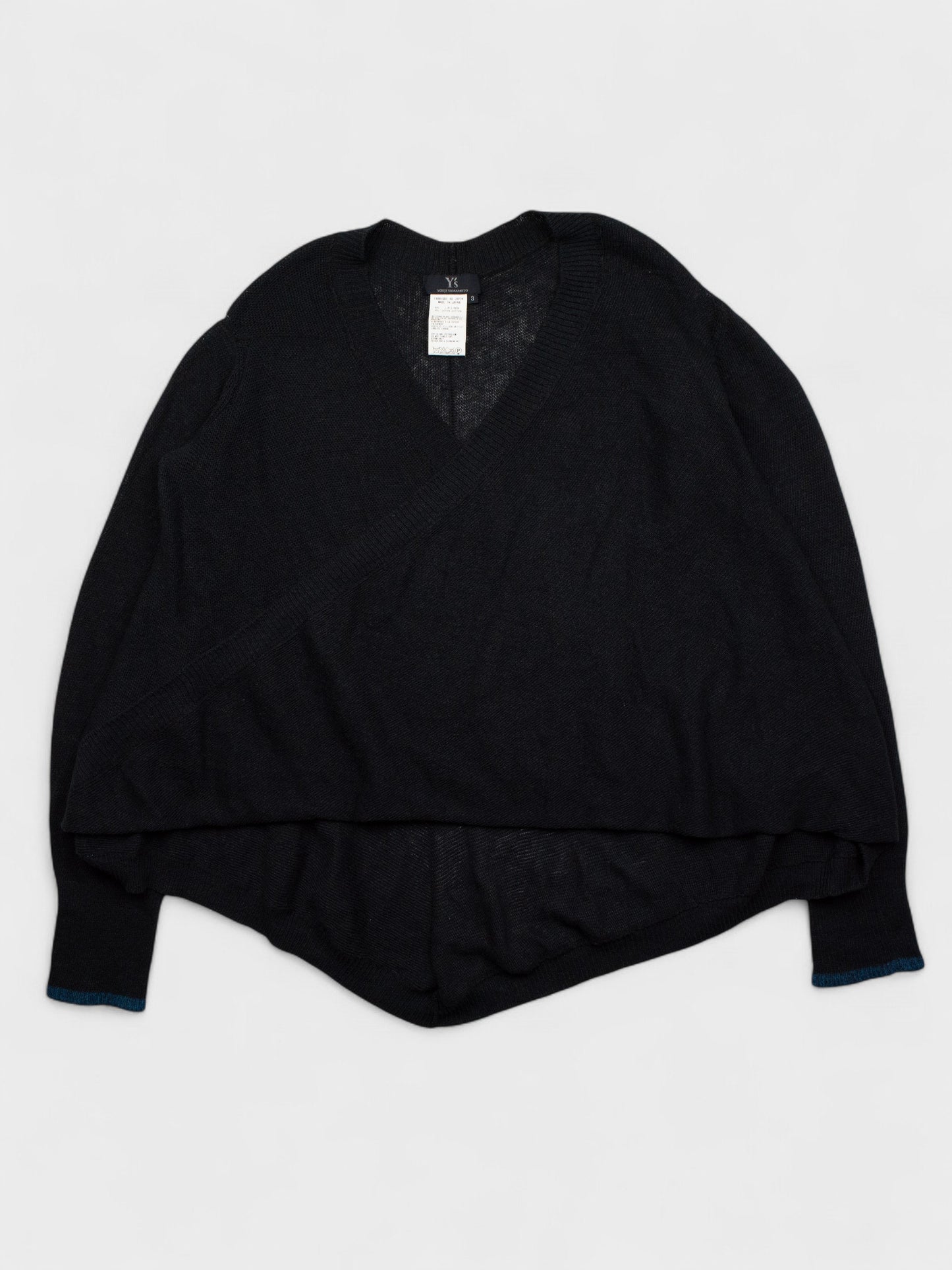 Y's by Yohji Yamamoto - S/S 2006 - twisted pullover cardigan (black) - women's size 3