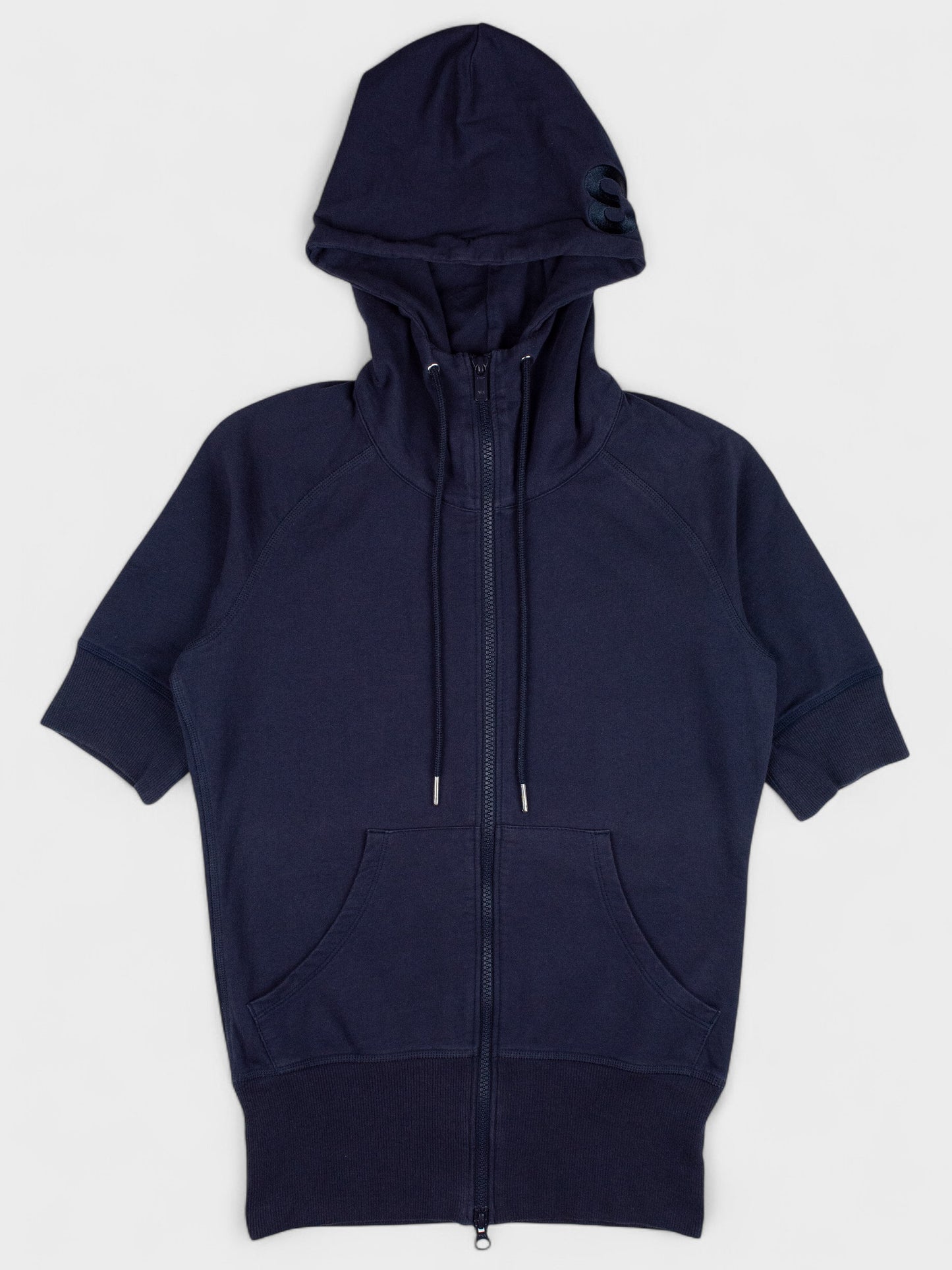 Y-3 - S/S 2011 - short sleeve zip hoodie (navy) - women's size S
