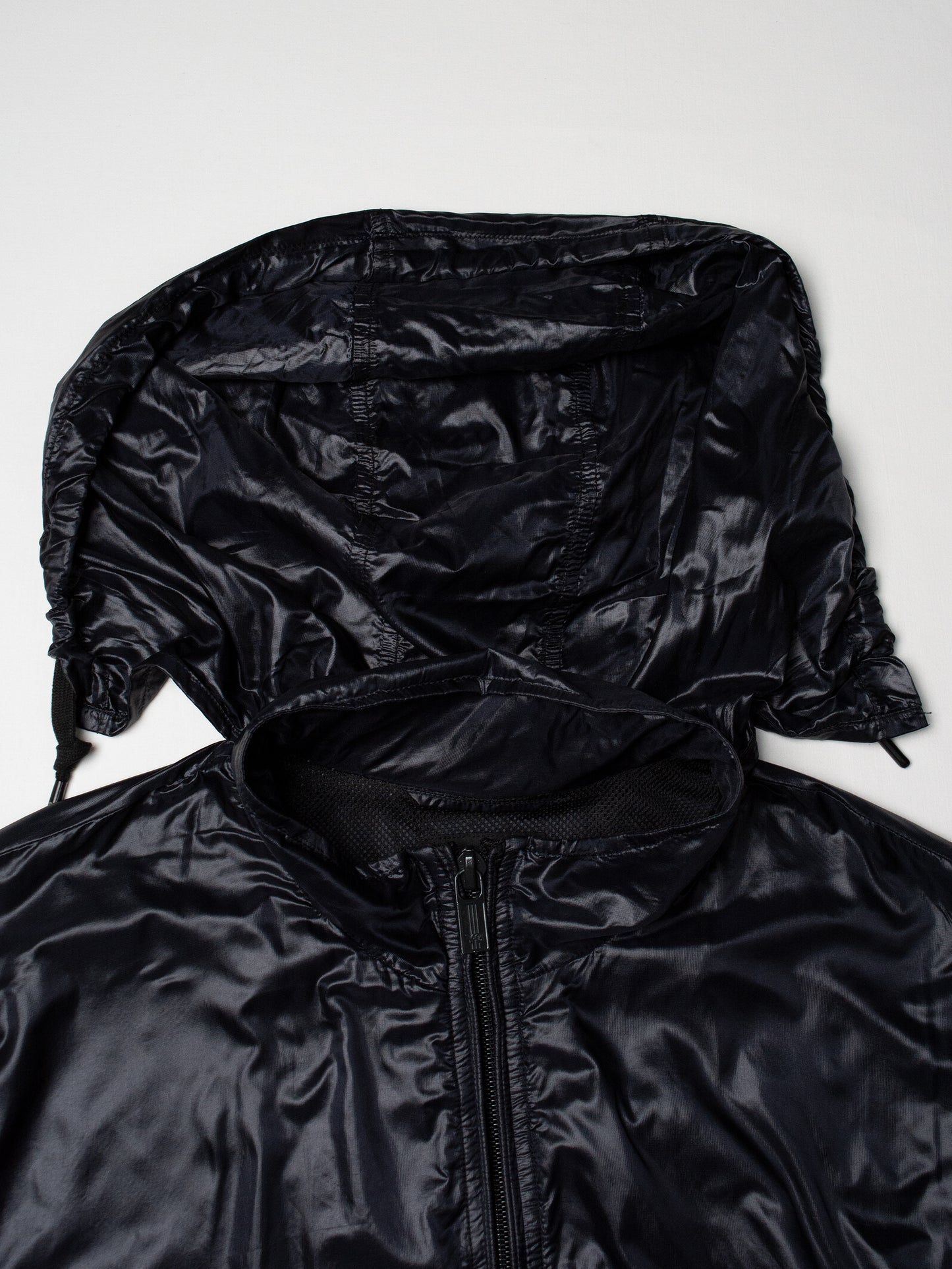 Y-3 - S/S 2007 - nylon windbreaker with packable hood (black) - men's size S