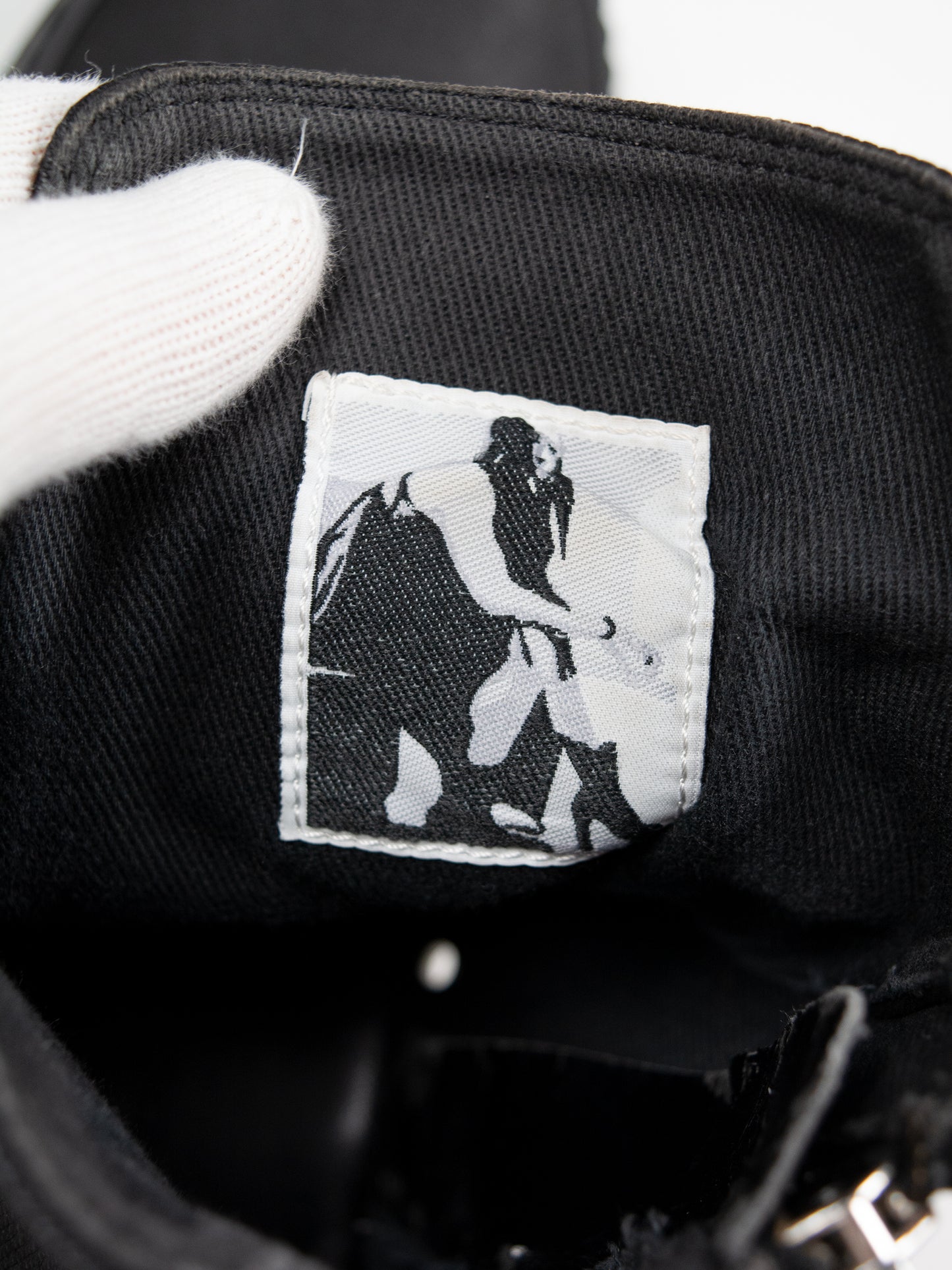 Rick Owens DRKSHDW - A/W 2014 - "Ramones" denim vegan sneakers (Black Wax) - size 42