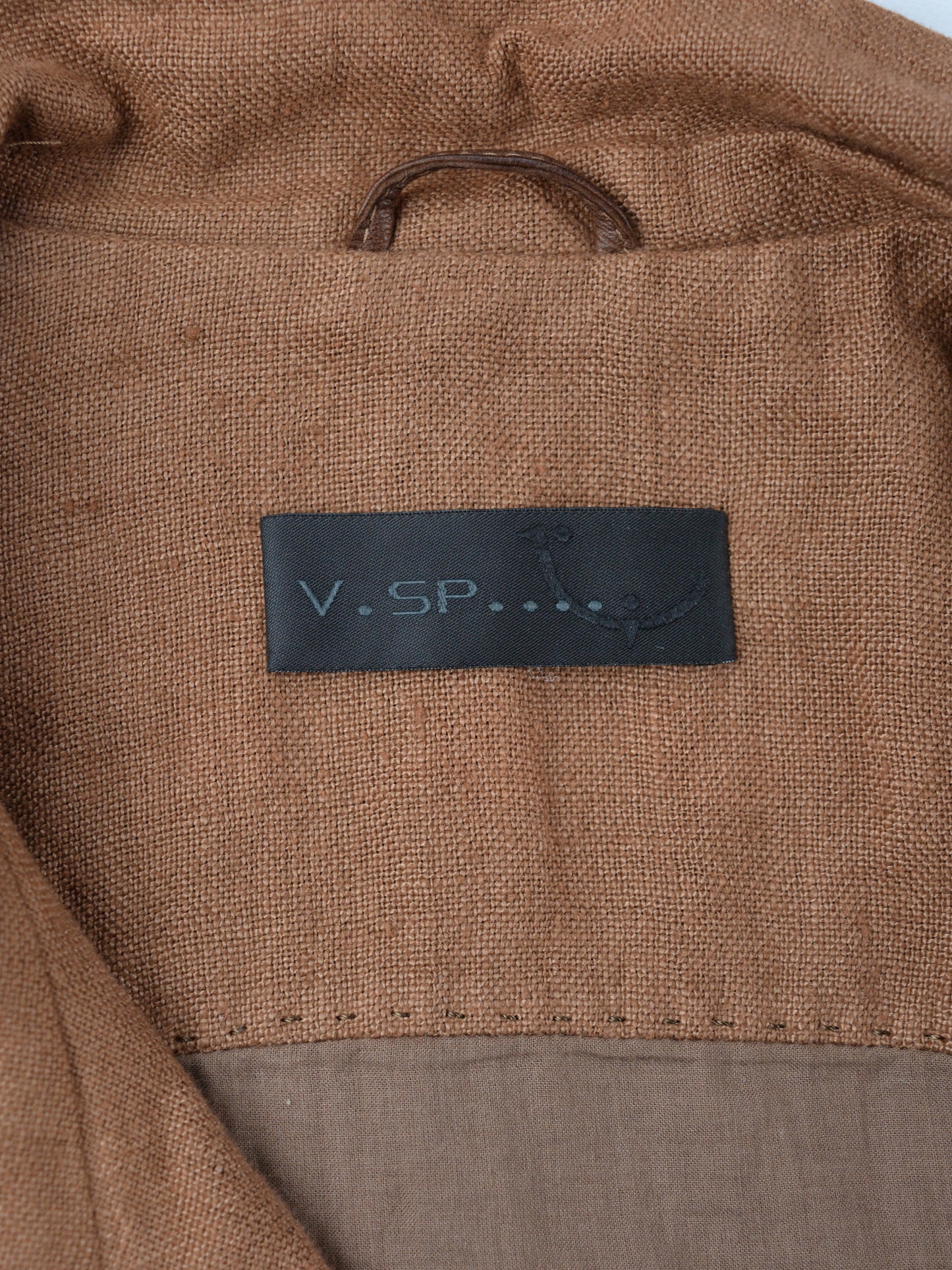 Very Special Pieces of Vespucci - leather jacket with woven detail - women's size 40