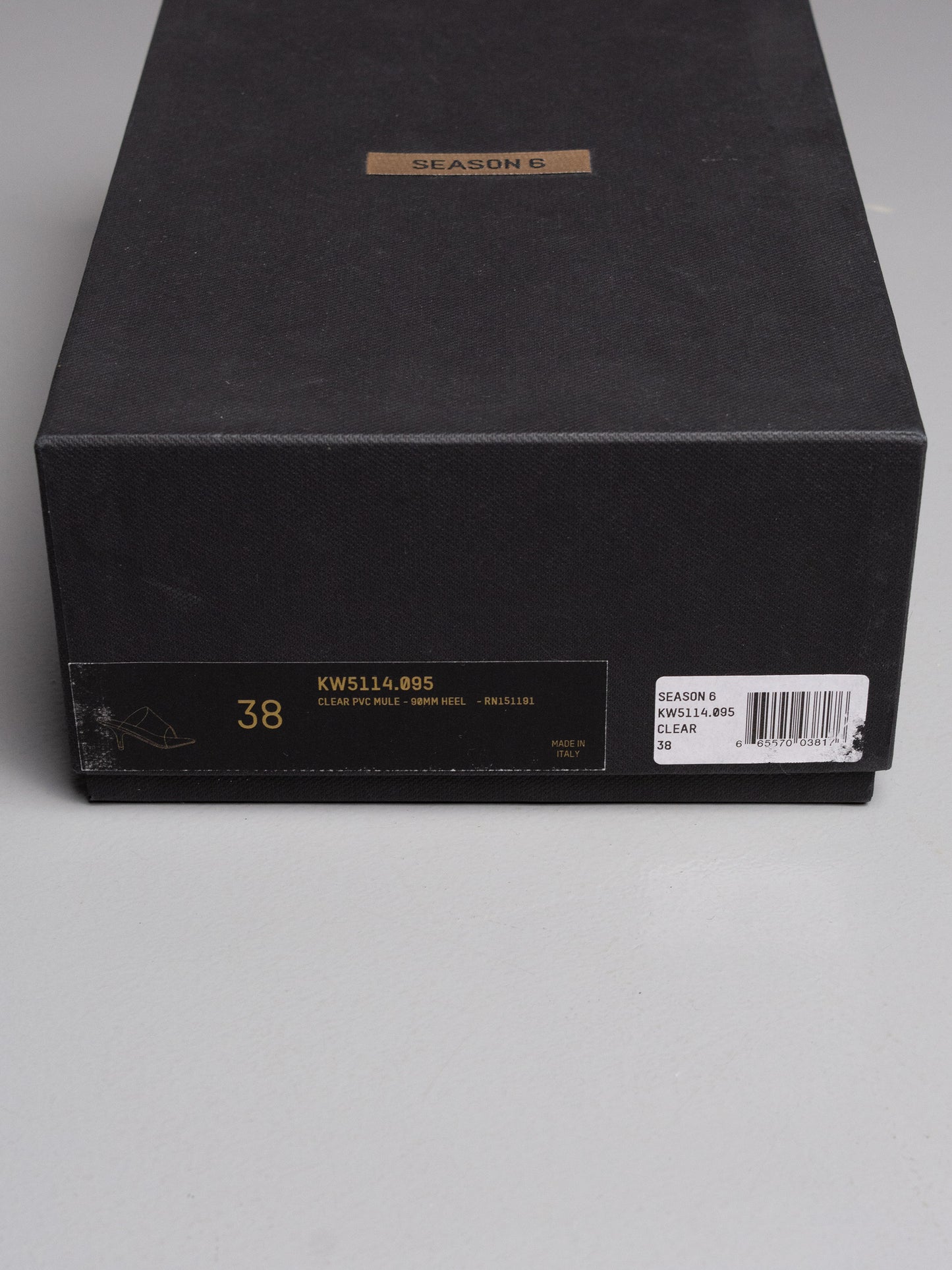 YEEZY Season 6 Clear PVC Mules (90mm heel) - size 38