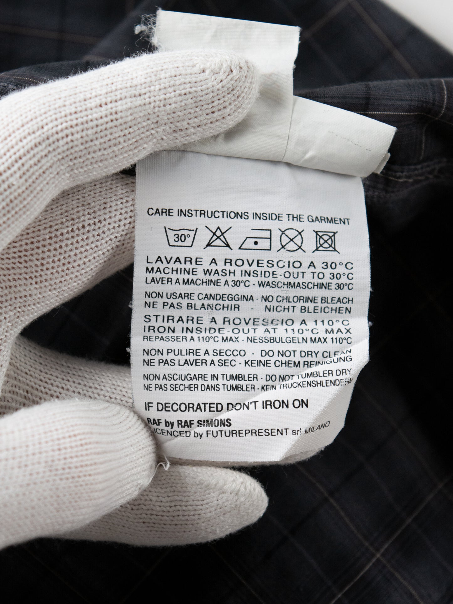 RAF by Raf Simons - A/W 2006 - check shirt - size 48