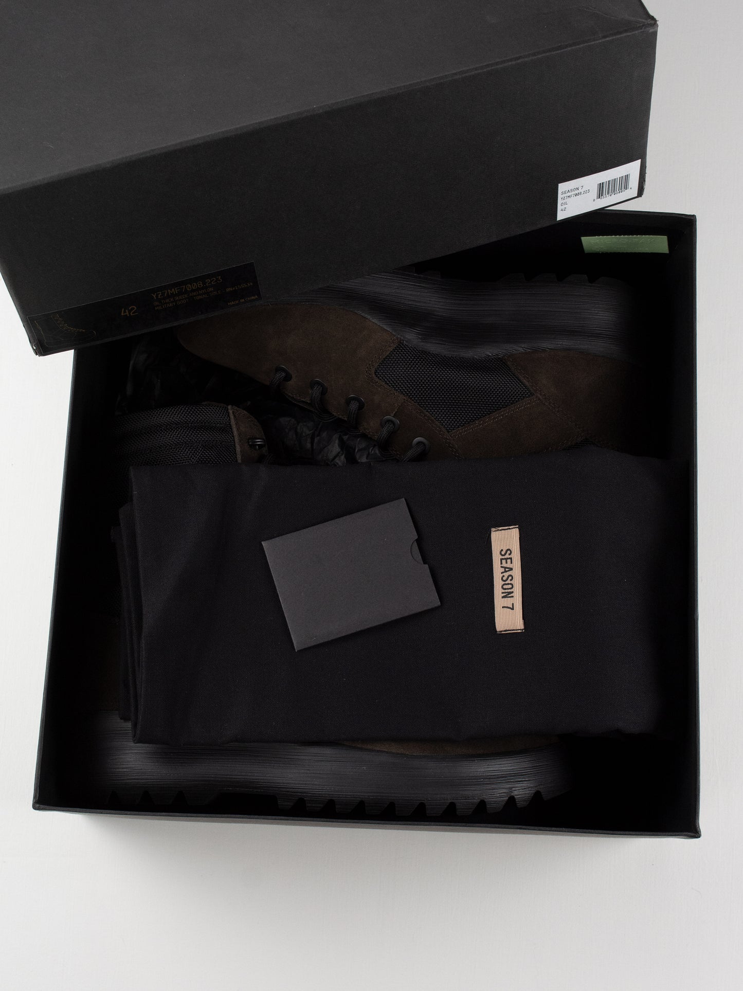 YEEZY Season 7 (2018) - Thick Suede and Nylon Military Boot (Oil) - size 42