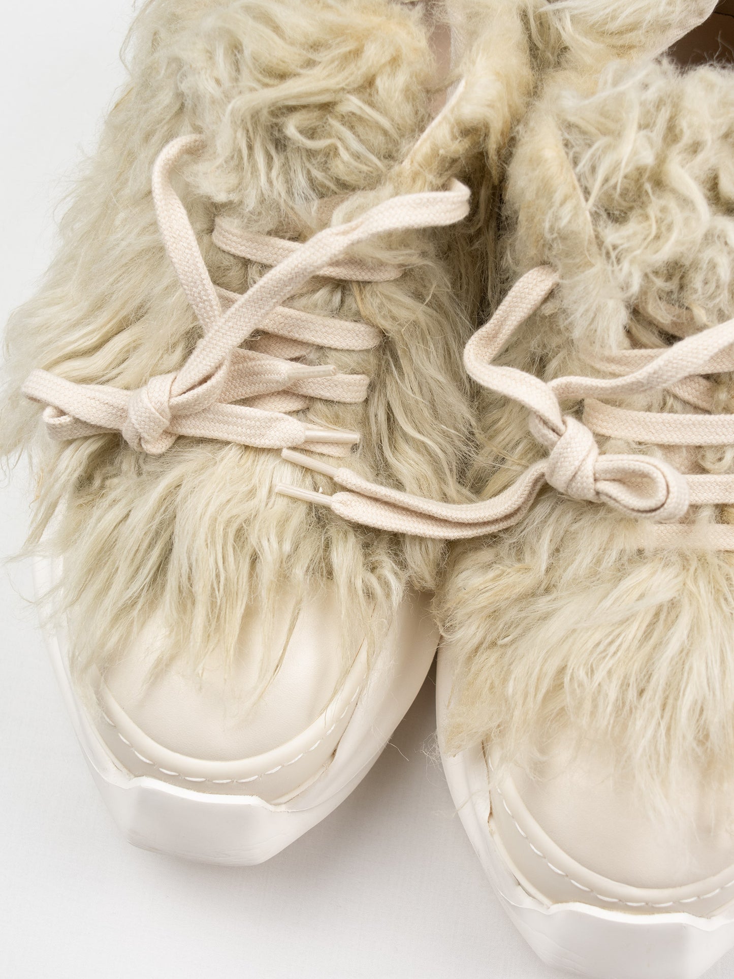 Rick Owens DRKSHDW - Abstract Low "Ramones" sneakers with faux fur - size 41