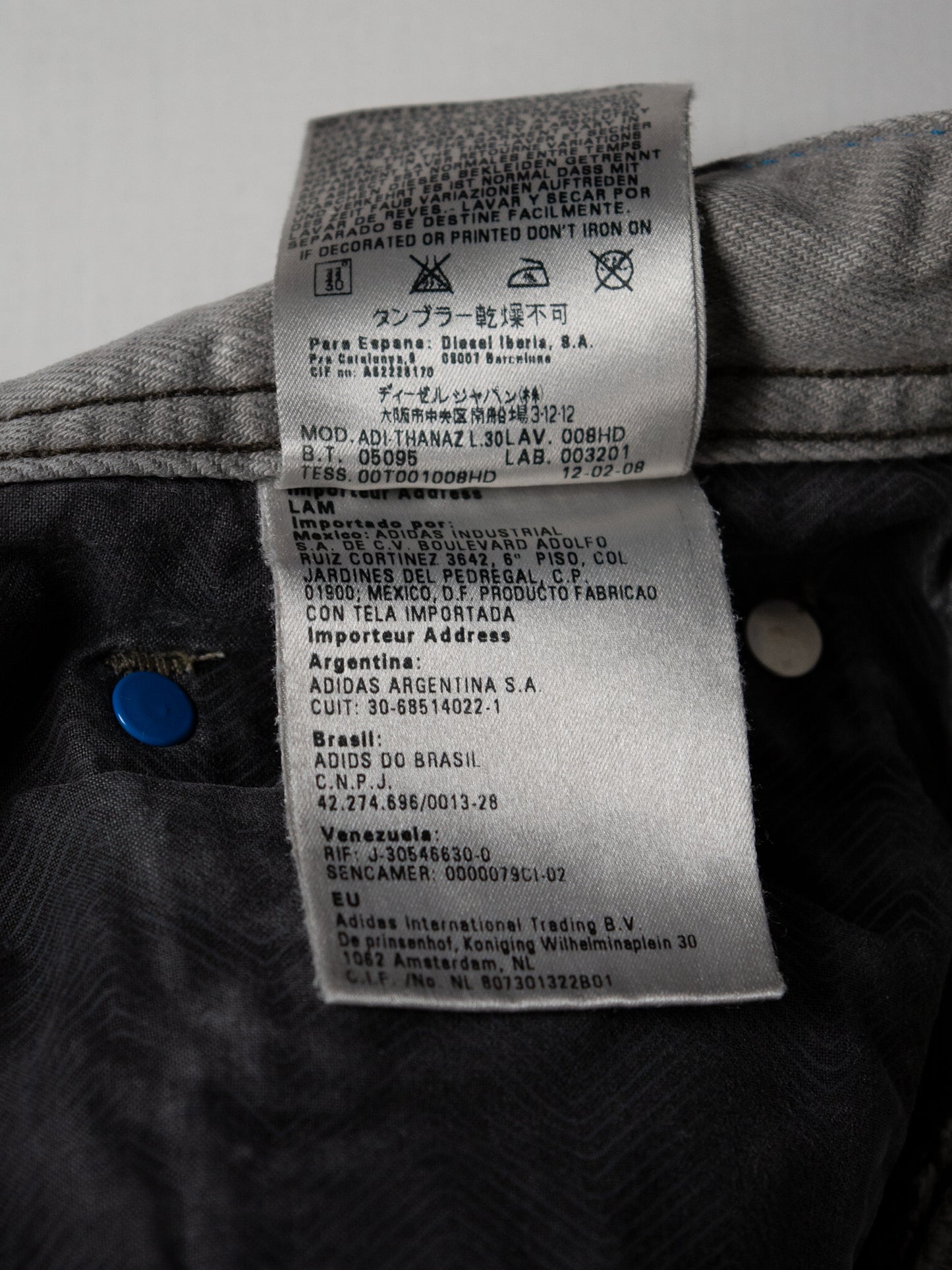 adidas Originals Denim by Diesel - 2008 - Adi-Thanaz low waist slim fit jeans - size 30