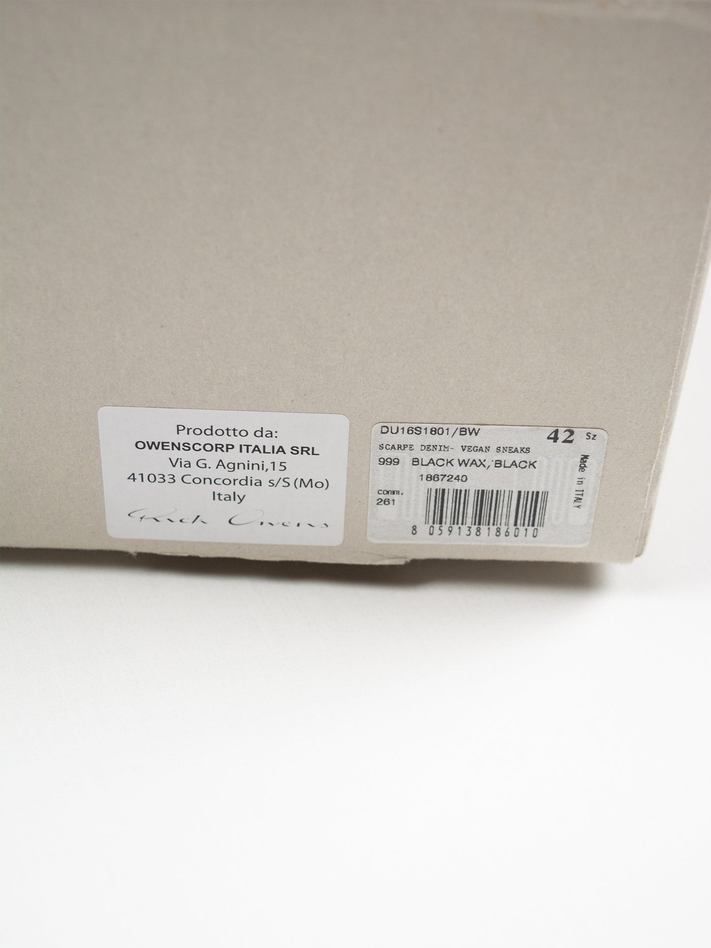 Rick Owens DRKSHDW - A/W 2014 - "Ramones" denim vegan sneakers (Black Wax) - size 42