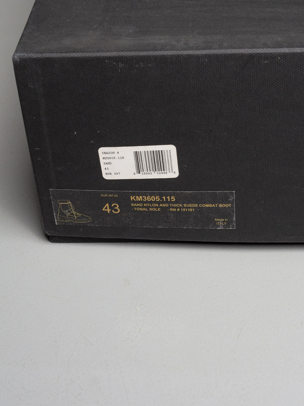 YEEZY Season 4 Sand Nylon and Thick Suede Combat Boots - size 43