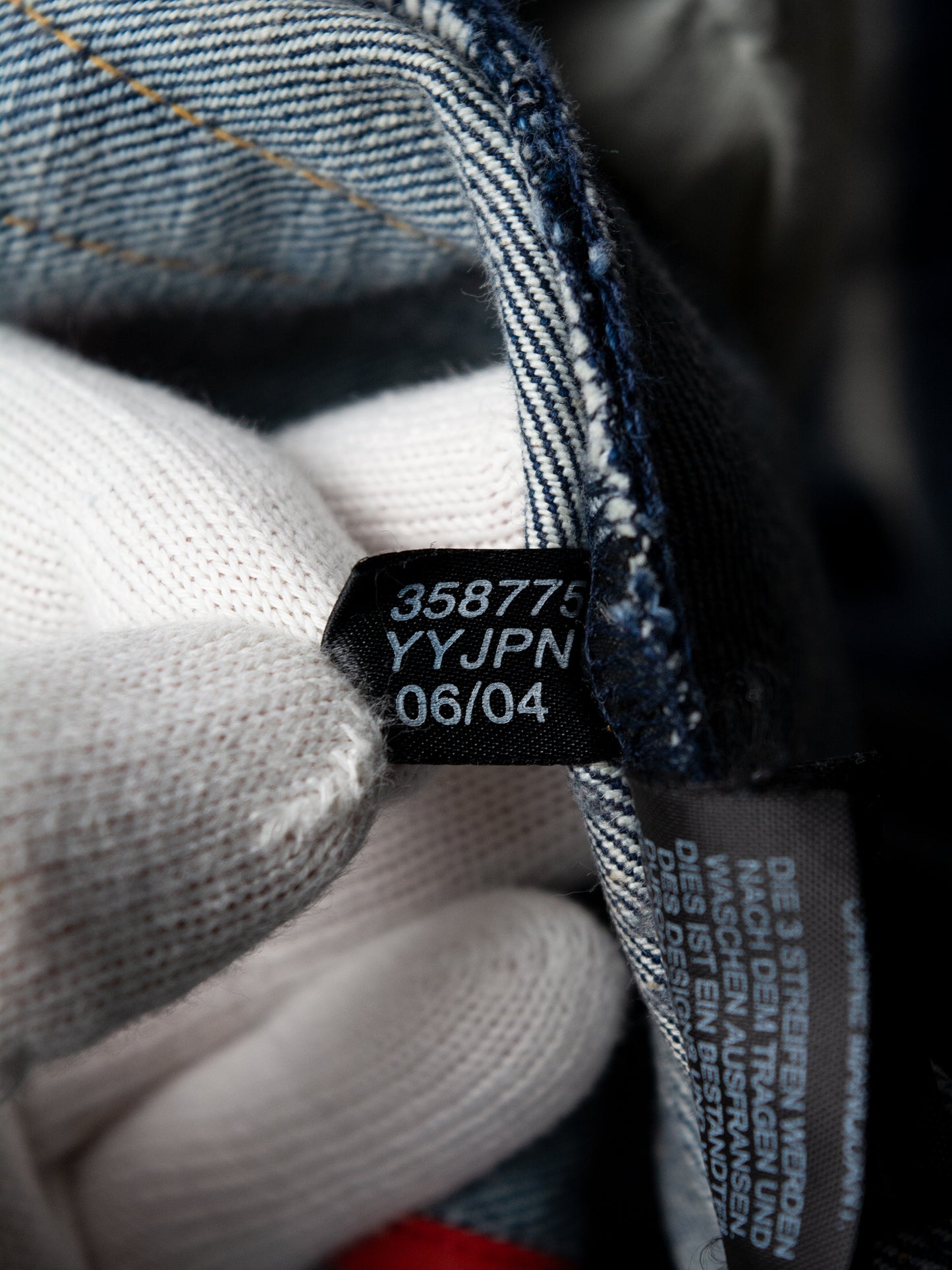 Y-3 X Spotted Horse - A/W 2004 - 3 stripes missing thread jeans - men's size 36