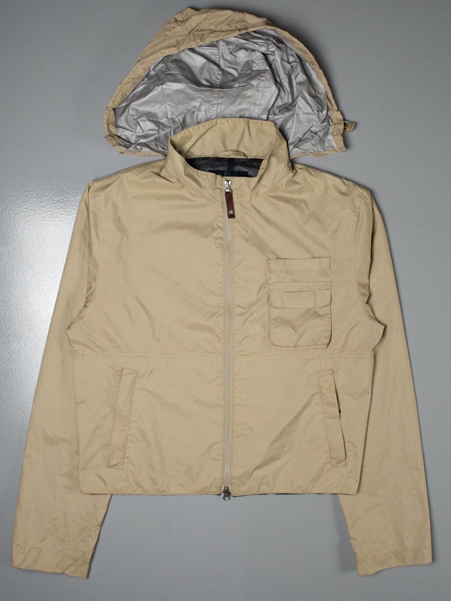 vintage Armani Jeans cropped jacket with packable hood - men's size 48 (M)