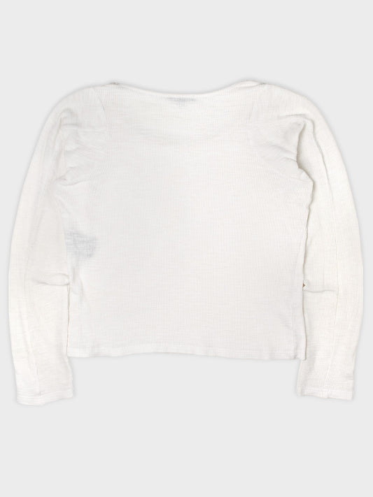 Ann Demeulemeester - rib long sleeve t-shirt (white) - women's size 36