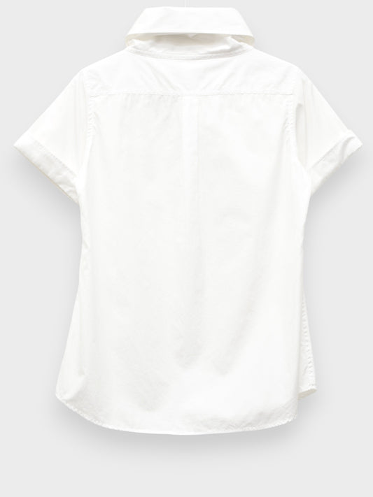 Y's by Yohji Yamamoto - S/S 2006 - short sleeve shirt with oversized collar - women's size 2