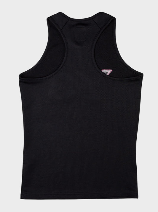Y-3 - S/S 2004 - embroidered logo mesh tank top (black) - women's size S