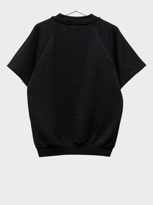 Gosha Rubchinskiy - S/S 2017 - embroidered GR logoo short sleeve sweatshirt (black) - size M