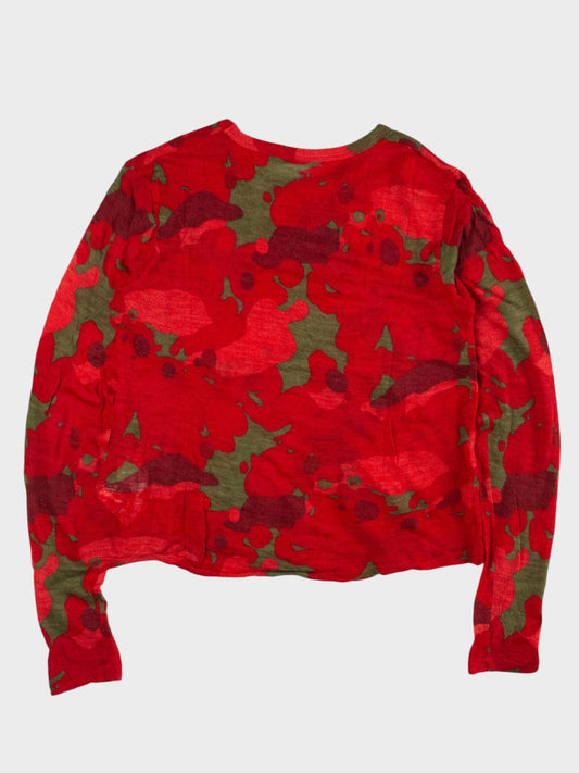 Y's by Yohji Yamamoto - A/W 2004 - red camo print wool long-sleeve