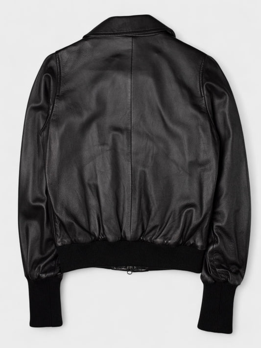 Y-3 - A/W 2006 - leather bomber jacket (black) - women's size S