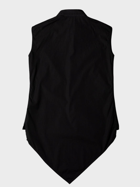 Helmut Lang - 2000s - pointed hem sleeveless shirt (black) - women's size 38