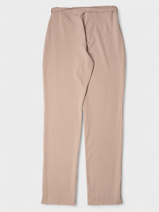 Helmut Lang - (vintage) - cashmere pants with integrated belt (beige) - women's size 40