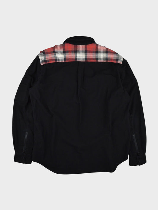 Y's - A/W 2009 - military cropped flannel check shirt - size 5
