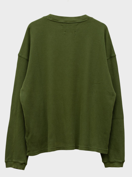 YEEZY Season 1 (2015) - thermal waffle knit long sleeve (Rifle Green) - size S