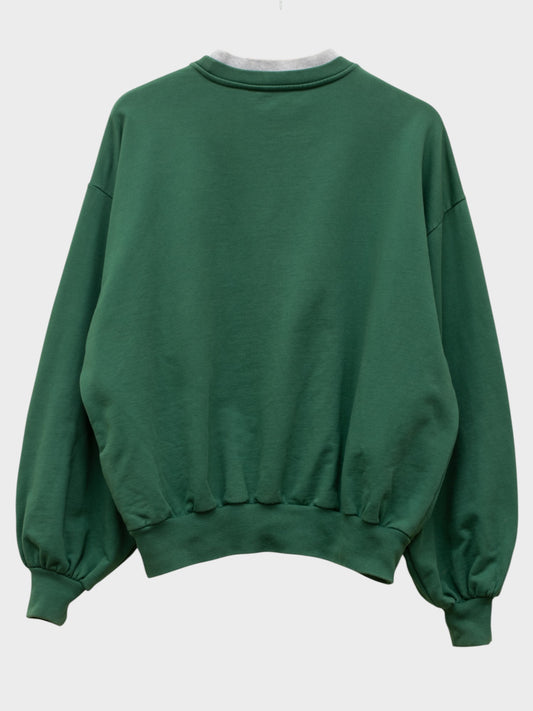 Gosha Rubchinskiy - S/S 2018 - double collar crewneck (green) - size S