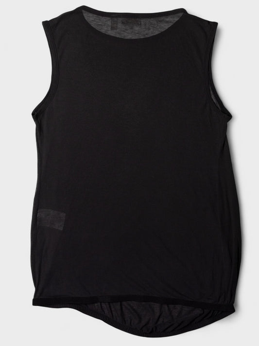 Helmut Lang Jeans - S/S 1998 - asymmetric sheer tank top (black) - women's size S