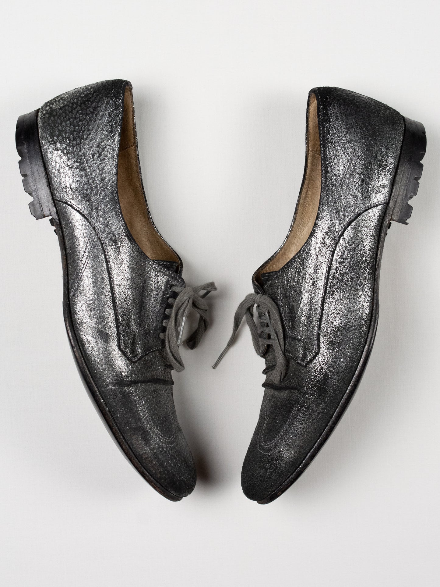 Yohji Yamamoto X Hiromu Takahara - metallic leather derbies - size 5