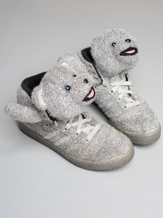adidas Originals by Jeremy Scott A/W 2013 JS Bear "Tinsel Silver" - size 44 2/3