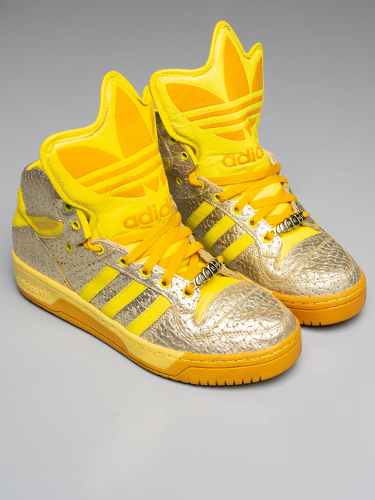 adidas Originals by Jeremy Scott S/S 2010 JS Logo (Metallic Gold/Lemon Peel/High Yellow) - size 42