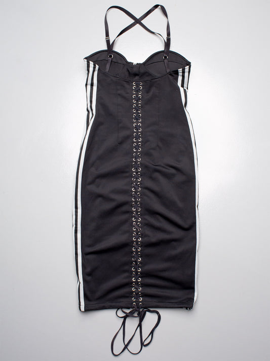adidas Originals by Jeremy Scott A/W 2009 bustier midi dress (black) - size 36