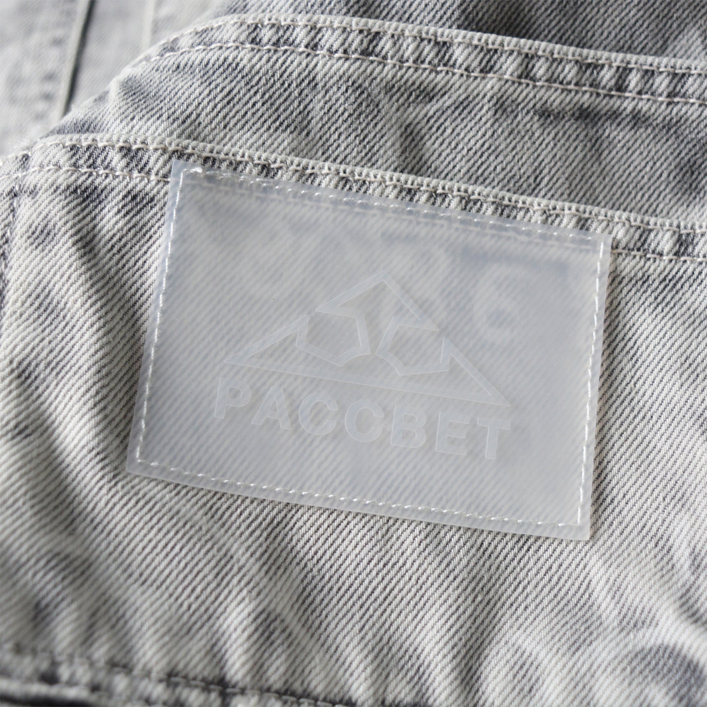 PACCBET - Rassvet 5 (2019) - scribble print work denim jacket (grey) - size S