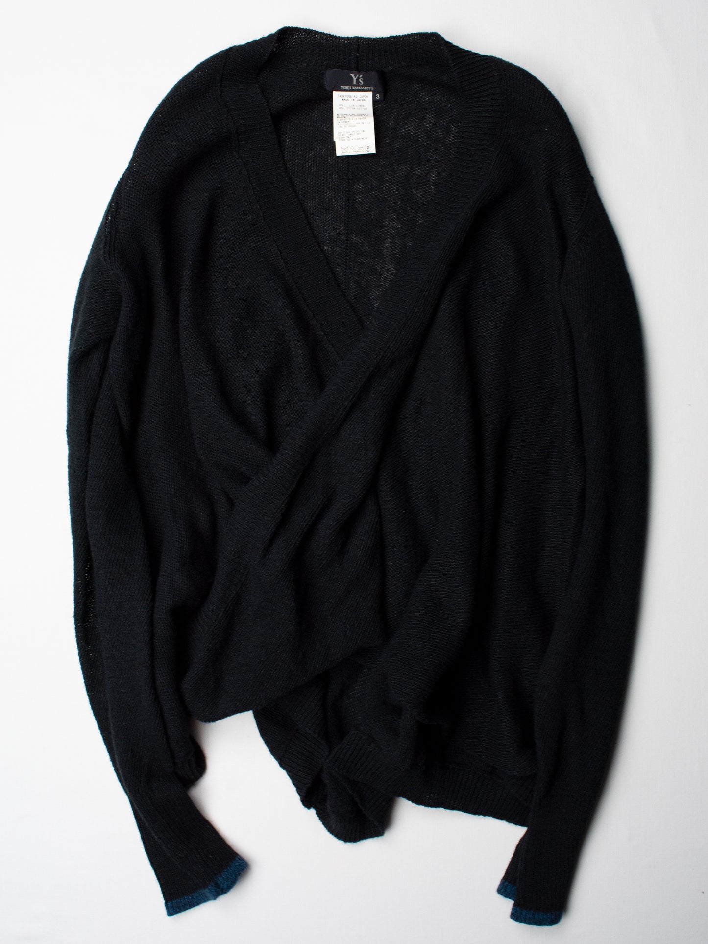 Y's by Yohji Yamamoto - S/S 2006 - twisted pullover cardigan (black) - women's size 3