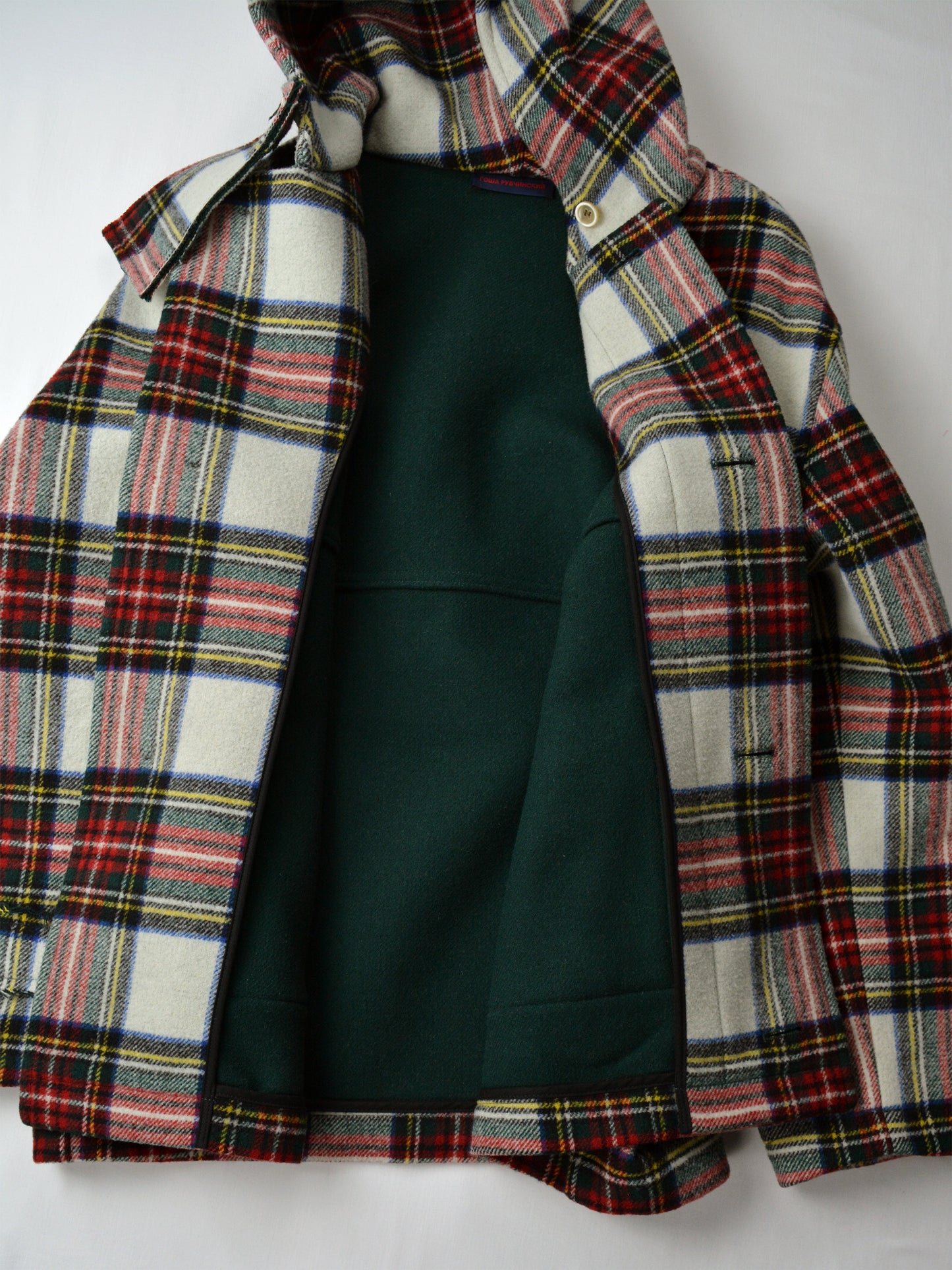Gosha Rubchinskiy - A/W 2015 - check wool short coat - size M