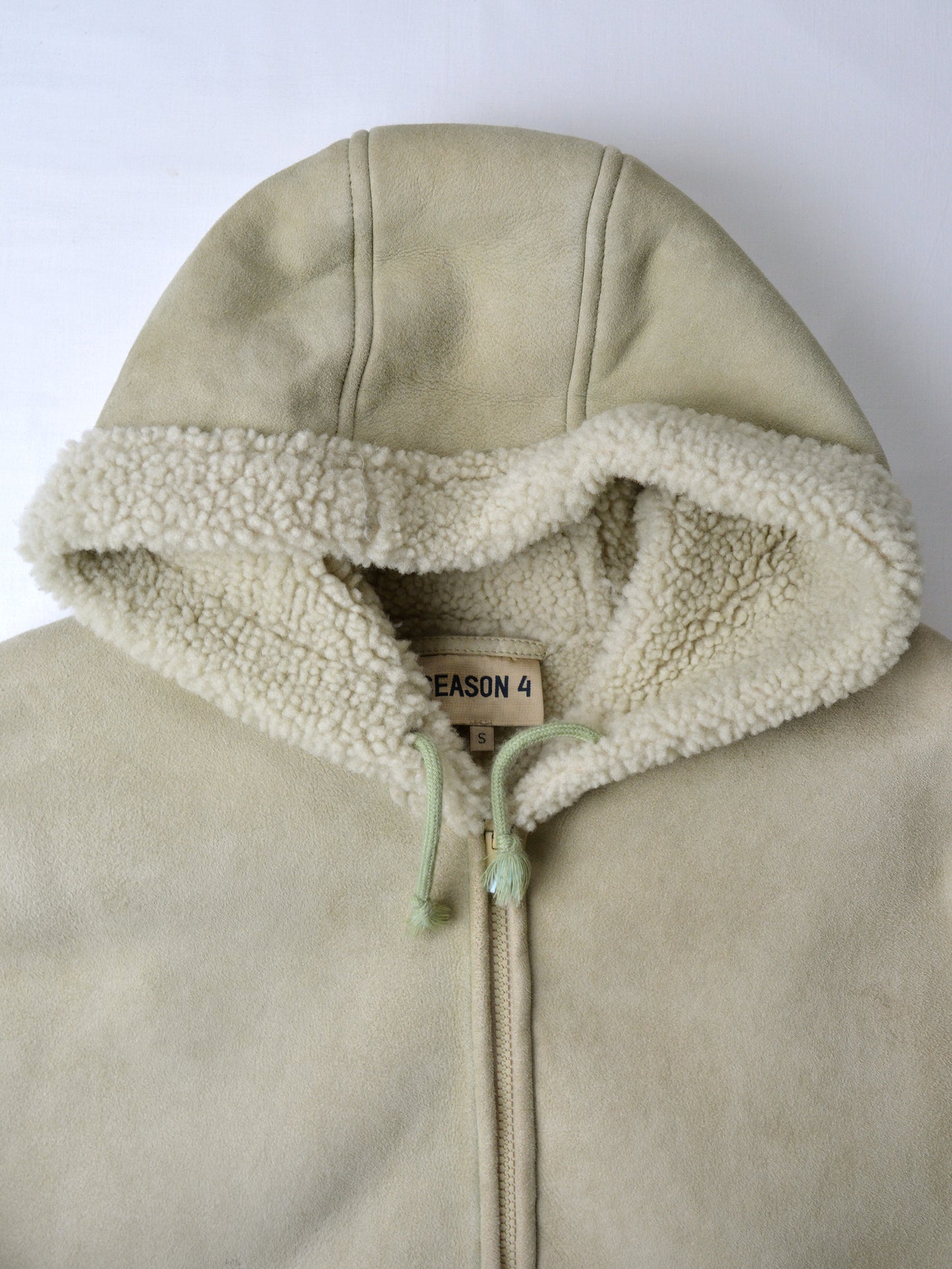 YEEZY Season 4 (2017) - hooded shearling jacket (Dune) - size S