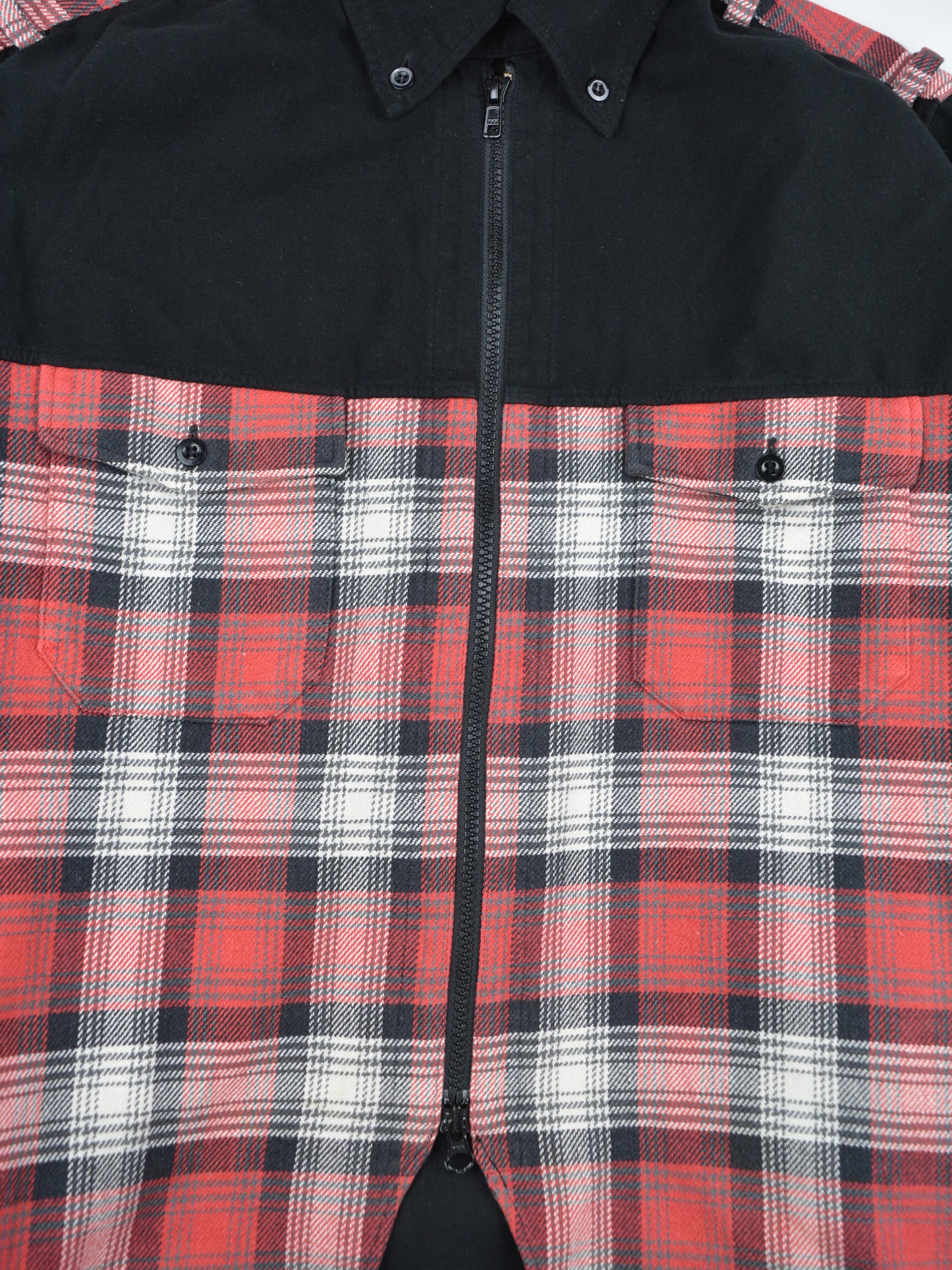 Y's - A/W 2009 - military cropped flannel check shirt - men's size 5