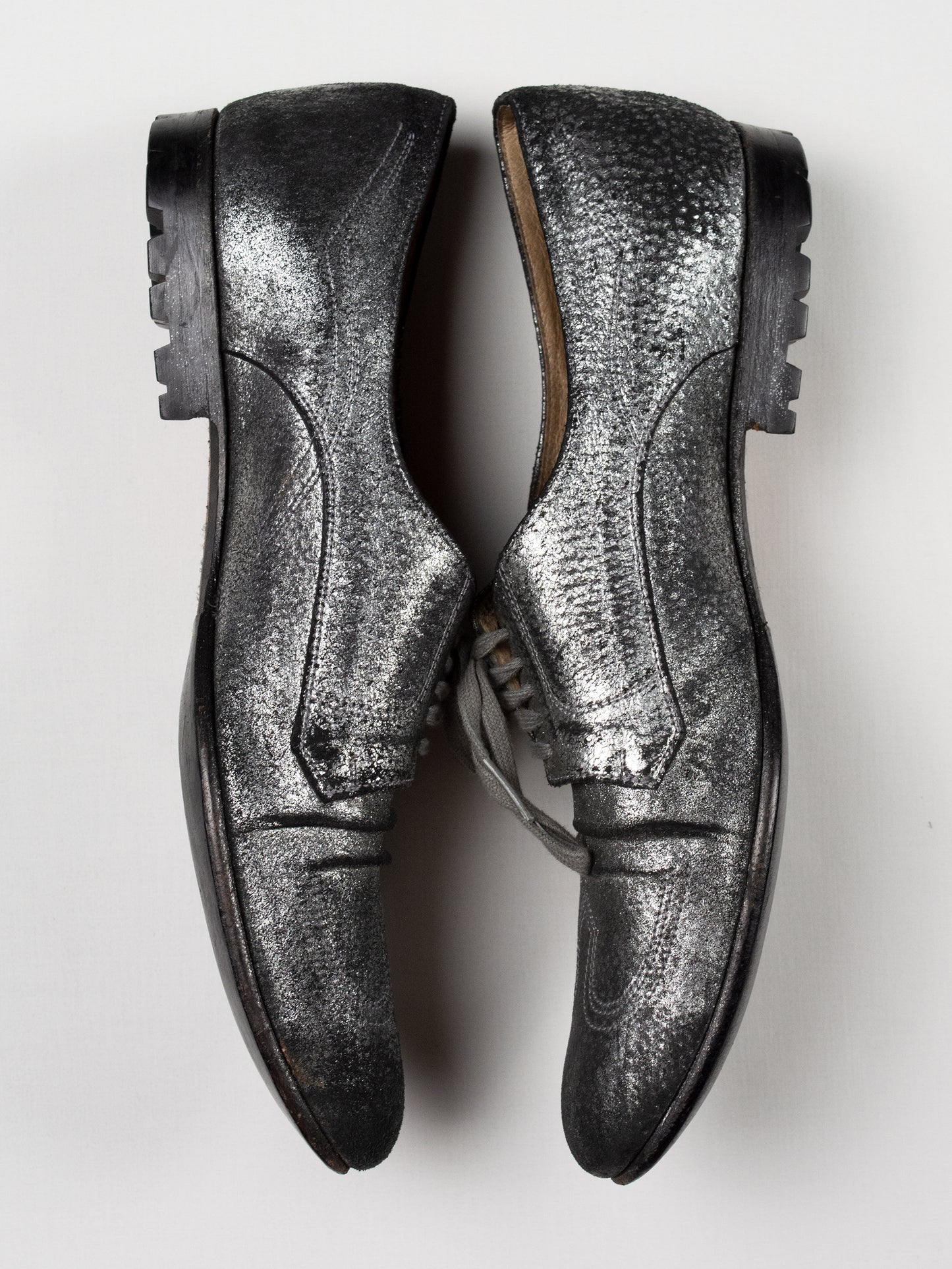 Yohji Yamamoto X Hiromu Takahara - metallic leather derbies - size 5