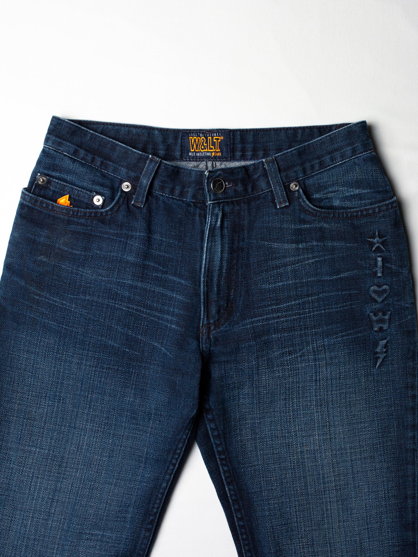 Wild & Lethal Trash - (vintage) - "I love Walter" low waist bootcut jeans - size 28