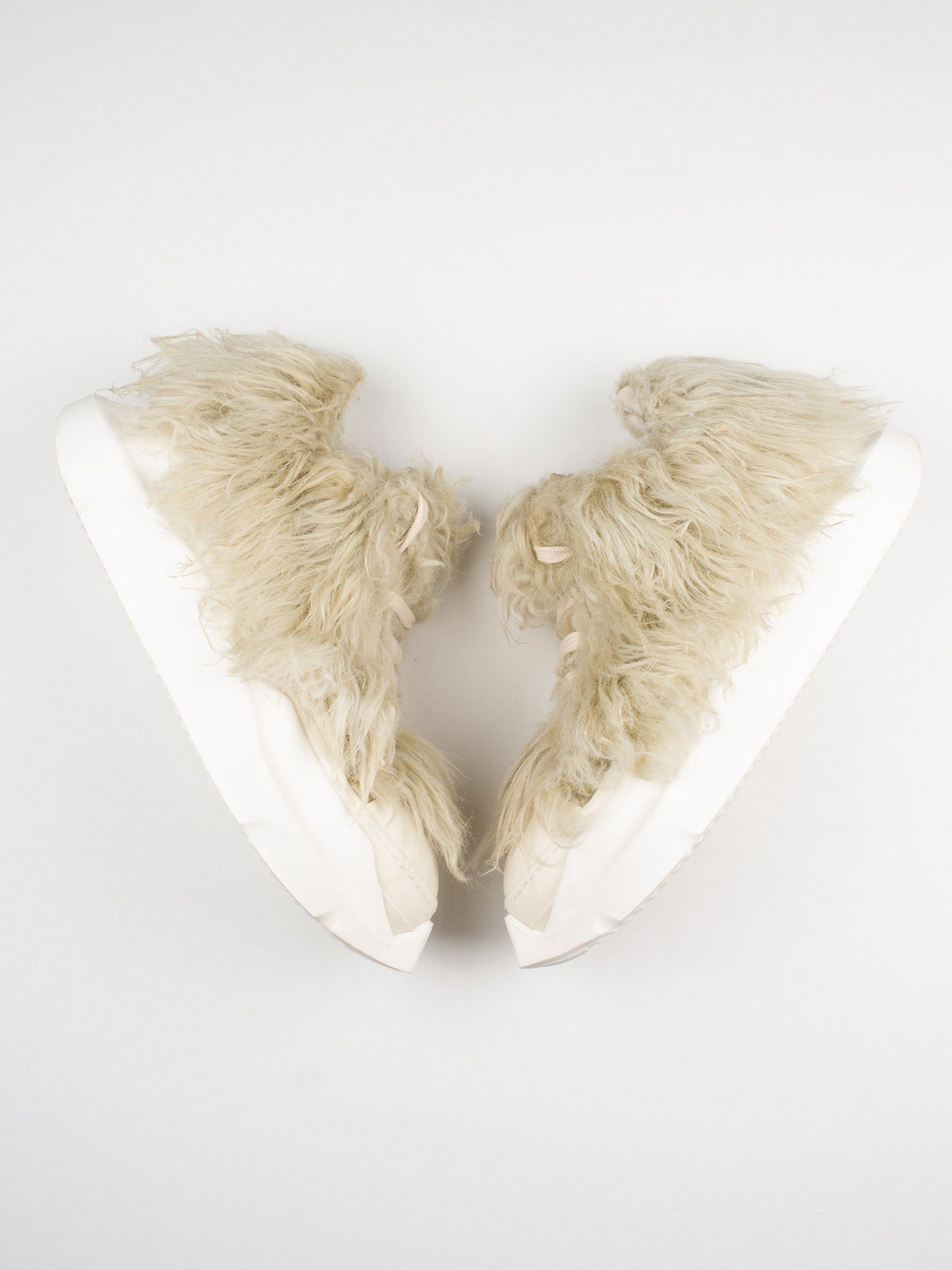 Rick Owens DRKSHDW - Abstract Low "Ramones" sneakers with faux fur - size 41