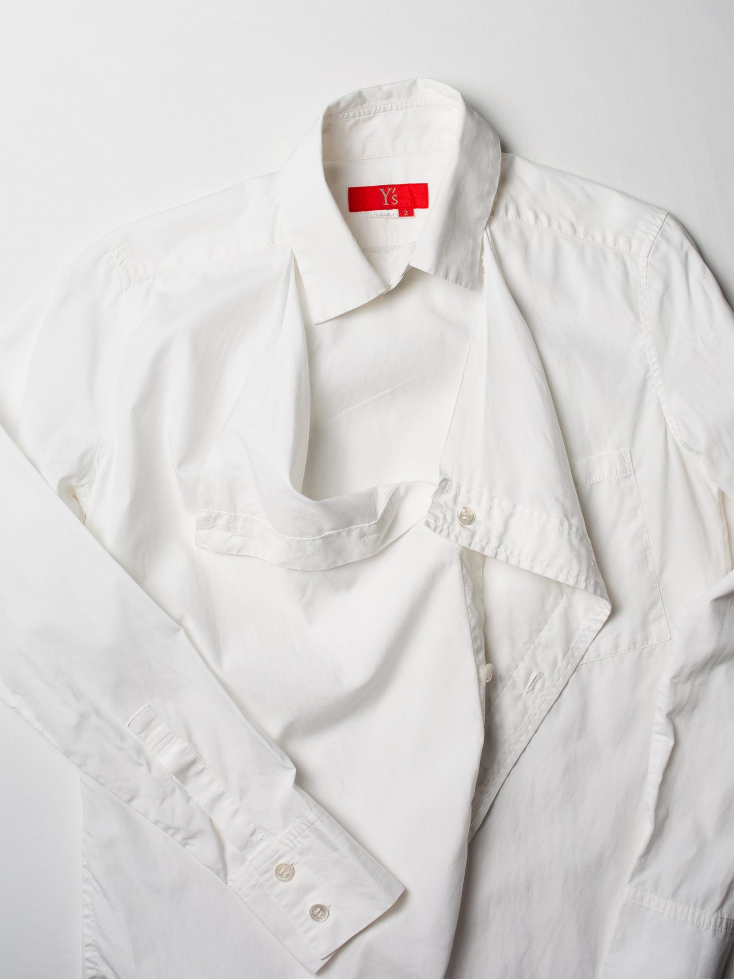 Y's Red Label - A/W 2006 - deconstructed shirt with double panel closure - women's size 2