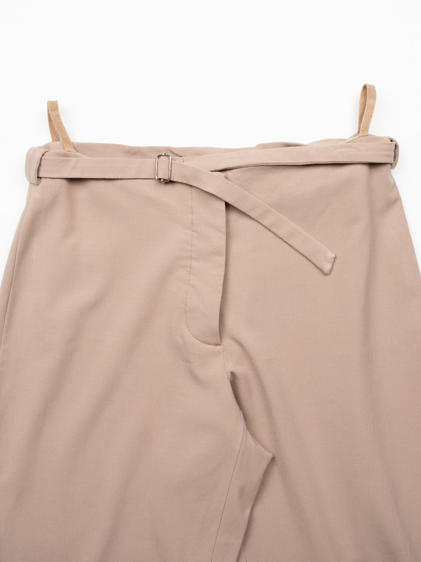 Helmut Lang - (vintage) - cashmere pants with integrated belt (beige) - women's size 40