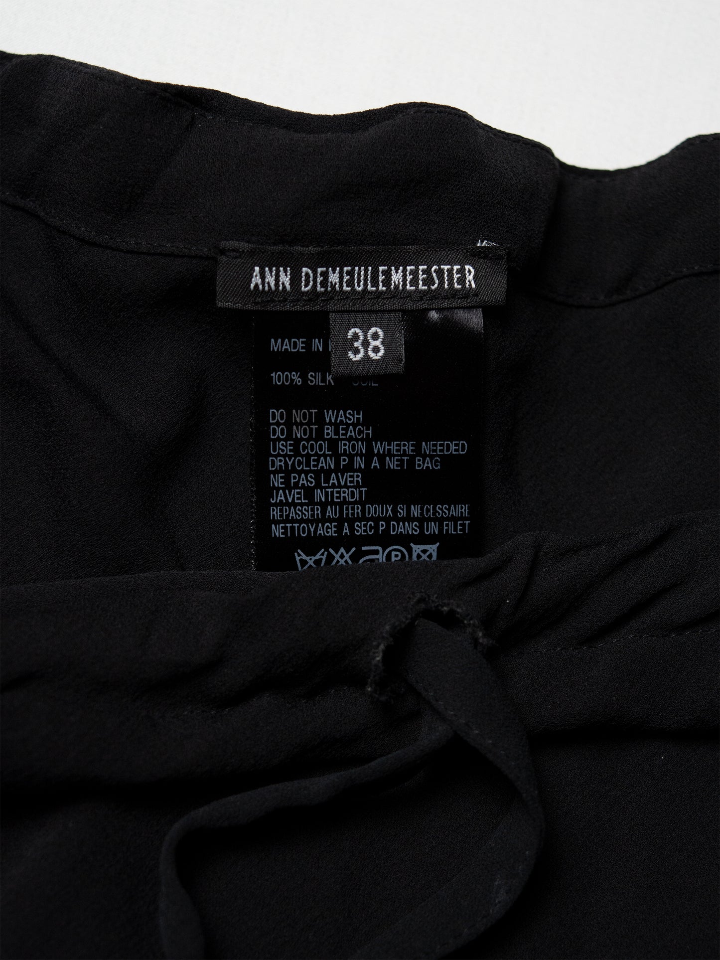 Ann Demeulemeester - raw edge silk mini skirt - size 38