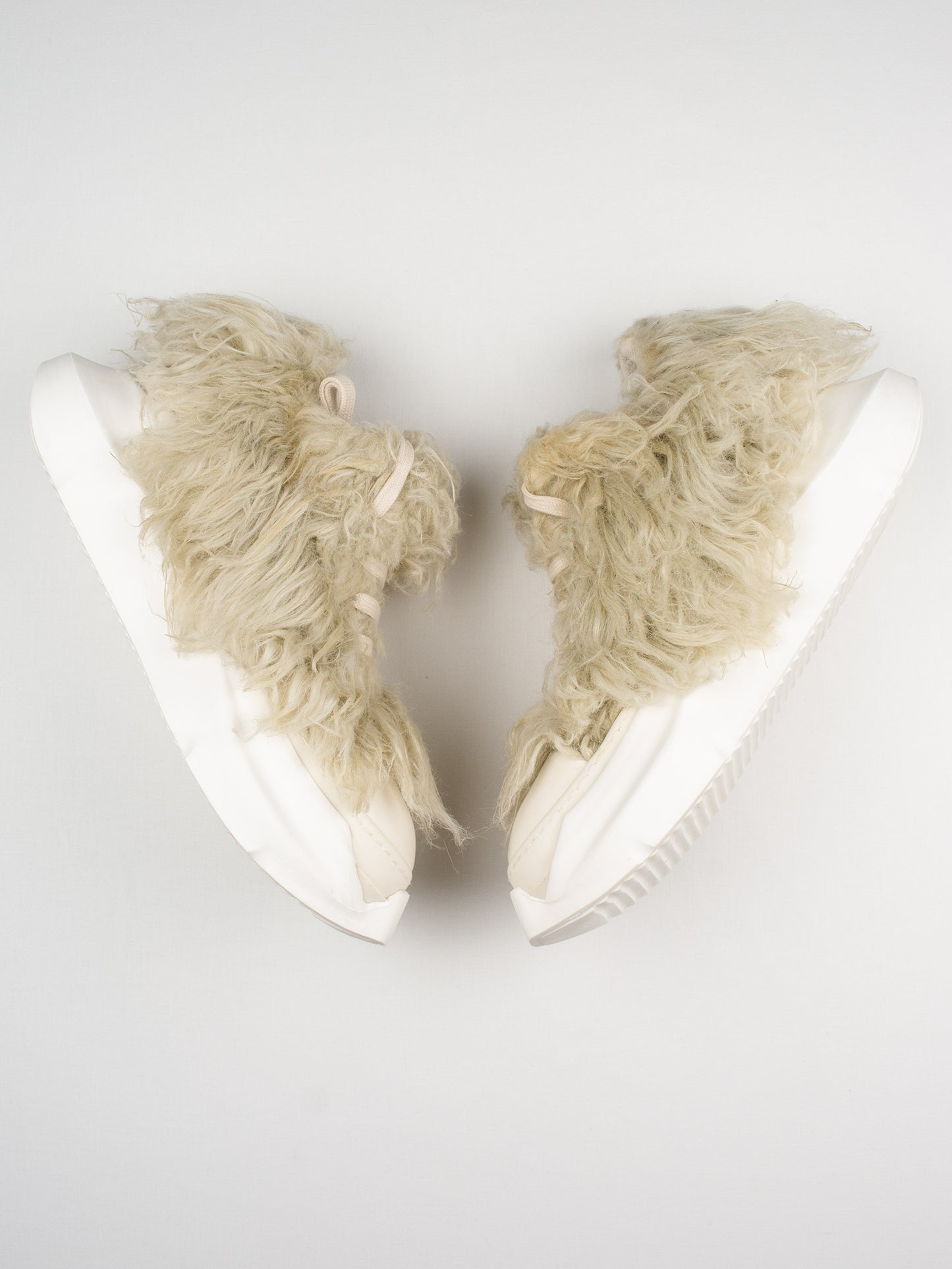 Rick Owens DRKSHDW - Abstract Low "Ramones" sneakers with faux fur - size 41