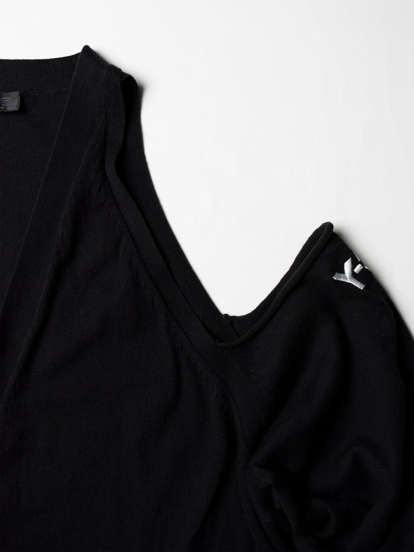 Y-3 - S/S 2010 - cutout shoulder cotton cardigan (black) - women's size L