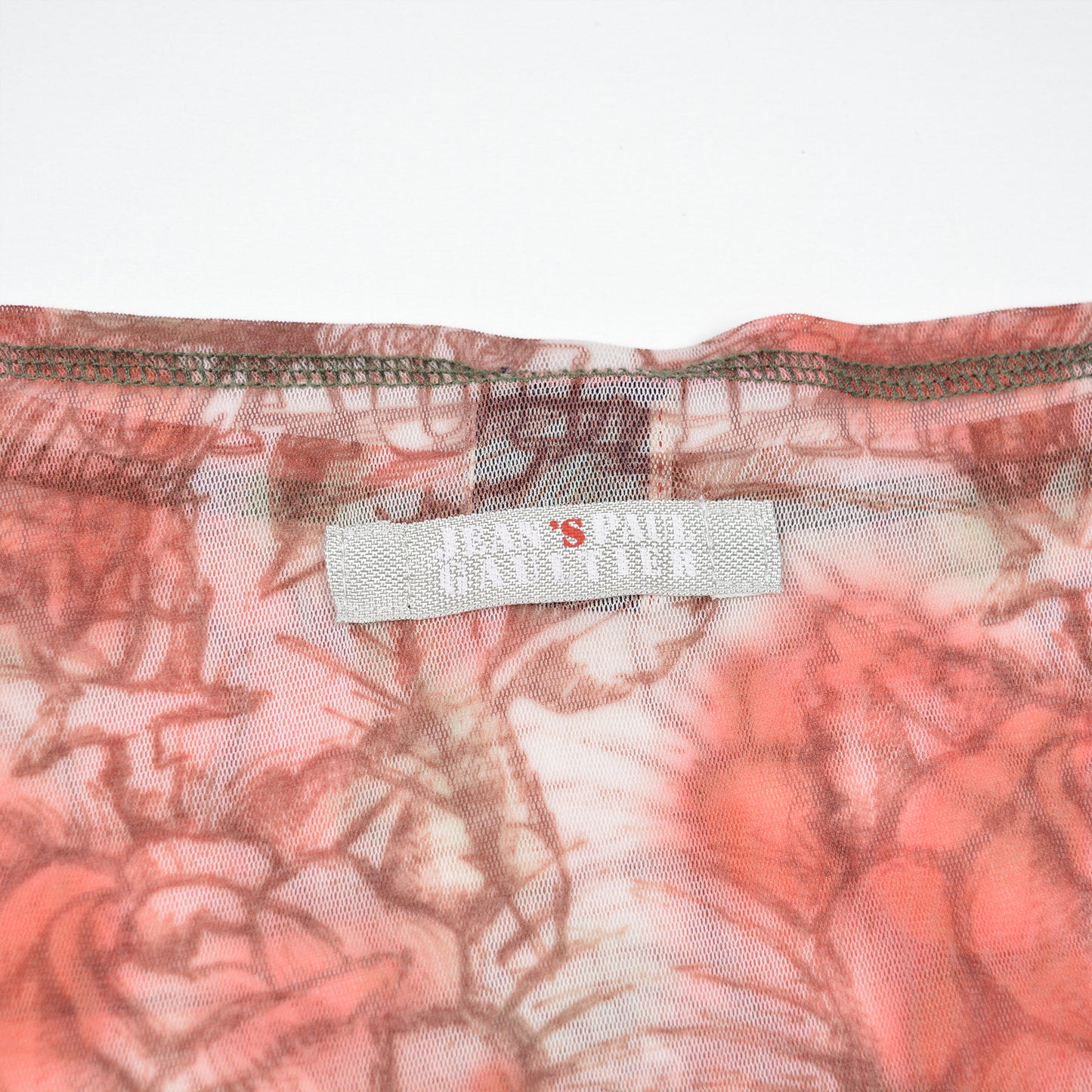 Jean's Paul Gaultier - roses drawing print net t-shirt - size M