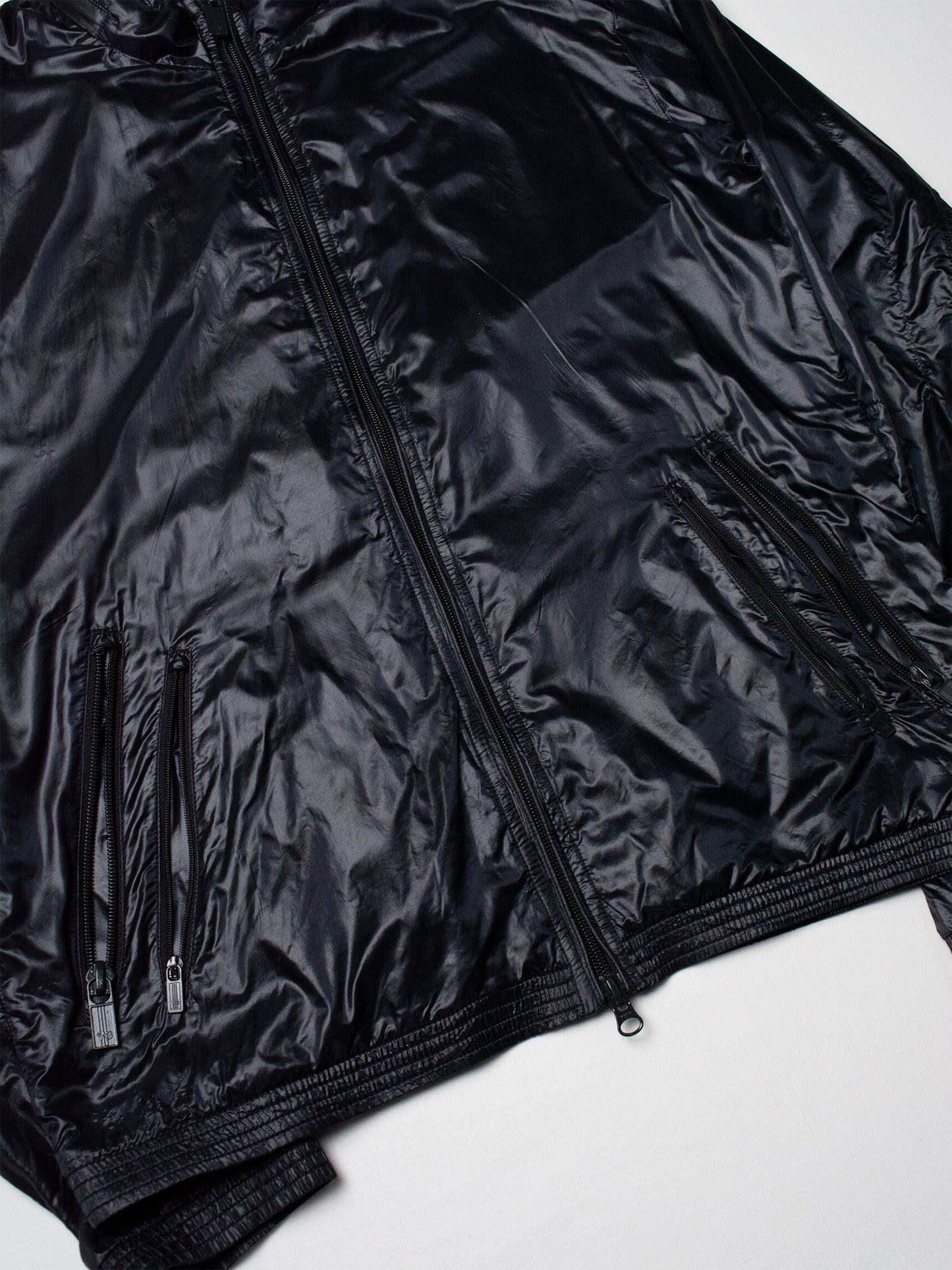 Y-3 - S/S 2007 - nylon windbreaker with packable hood (black) - men's size S