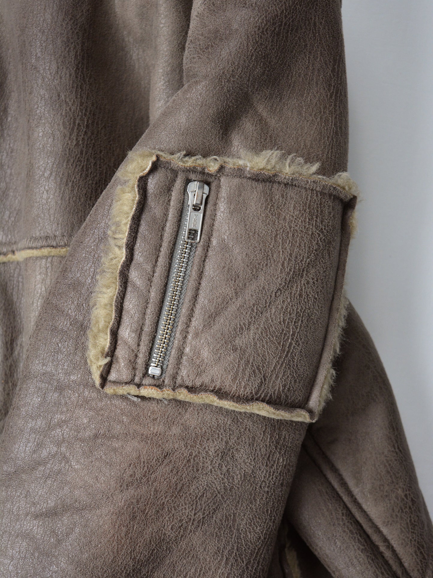 Gosha Rubchinskiy - A/W 2016 - faux leather shearling jacket (brown) - size L